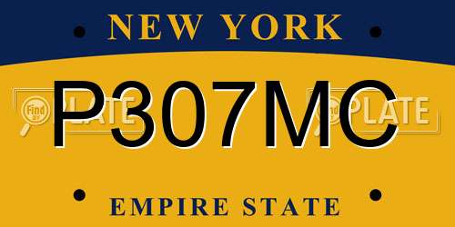 P307MC New York License Plate