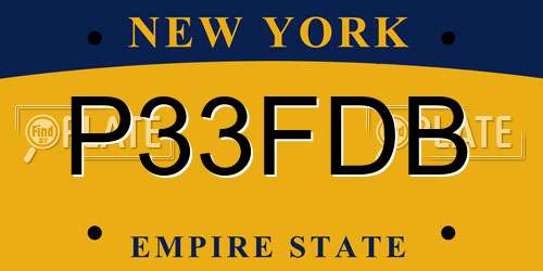 P33FDB New York License Plate