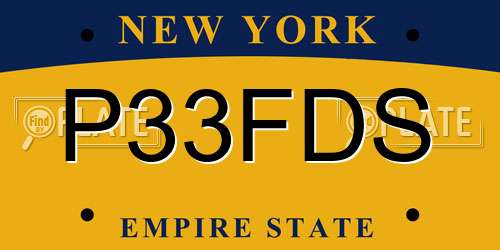 P33FDS New York License Plate