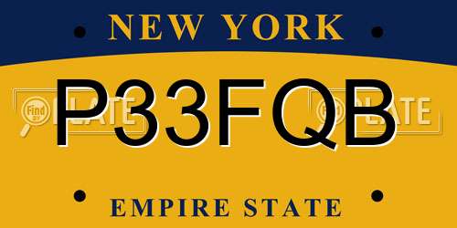 P33FQB New York License Plate