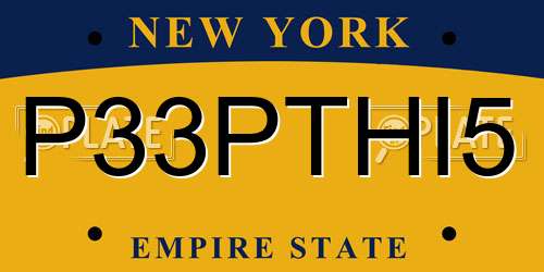 P33PTHI5 New York License Plate