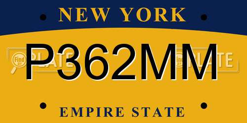P362MM New York License Plate