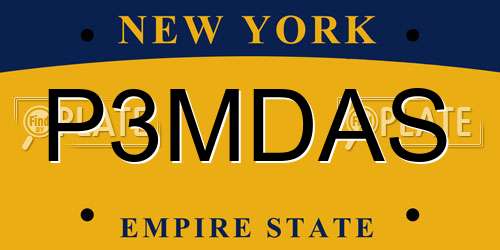 P3MDAS New York License Plate