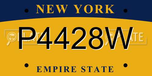 P4428W New York License Plate