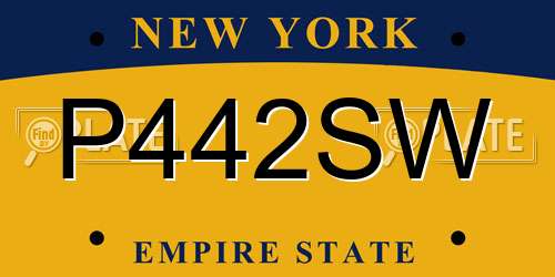 P442SW New York License Plate