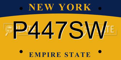P447SW New York License Plate