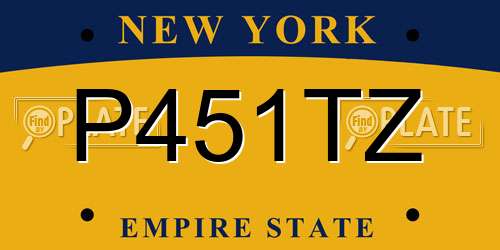 P451TZ New York License Plate
