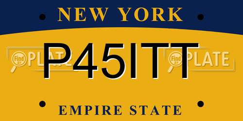 P45ITT New York License Plate