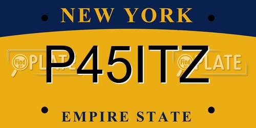 P45ITZ New York License Plate