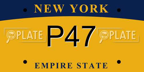 P47 New York License Plate