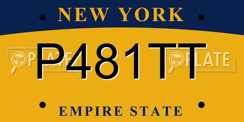 P481TT New York License Plate
