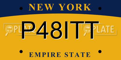 P48ITT New York License Plate
