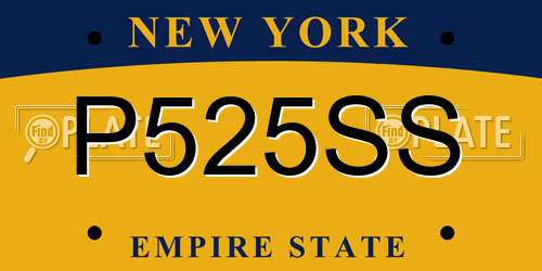 P525SS New York License Plate