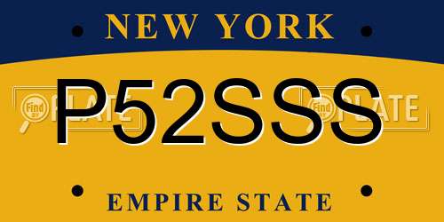 P52SSS New York License Plate