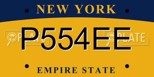 P554EE New York License Plate