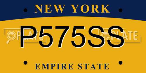 P575SS New York License Plate