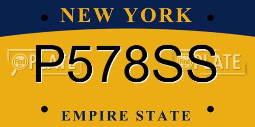 P578SS New York License Plate