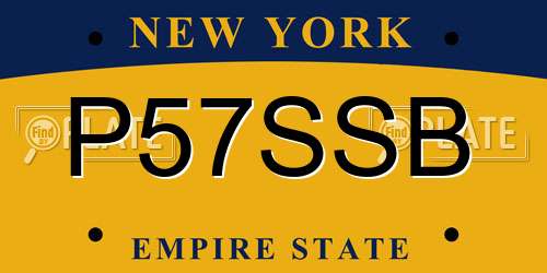 P57SSB New York License Plate