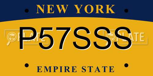P57SSS New York License Plate