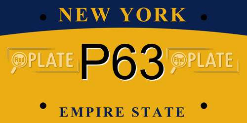 P63 New York License Plate