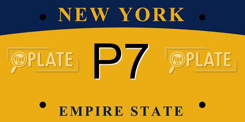 P7 New York License Plate