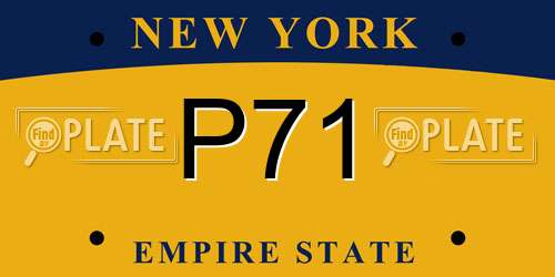 P71 New York License Plate