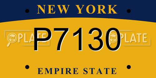 P7130 New York License Plate