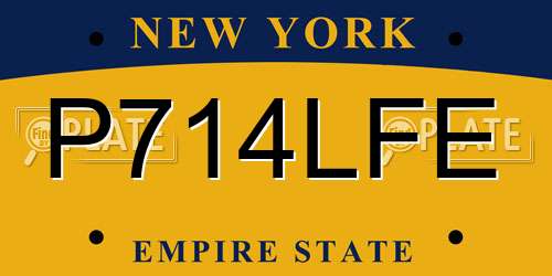 P714LFE New York License Plate