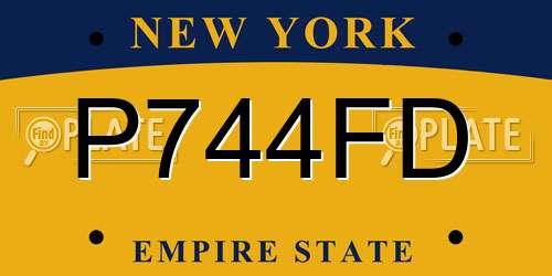 P744FD New York License Plate