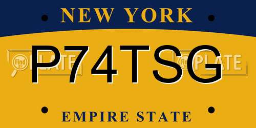 P74TSG New York License Plate