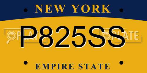 P825SS New York License Plate