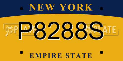 P8288S New York License Plate