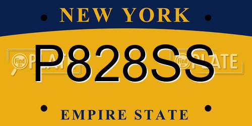 P828SS New York License Plate