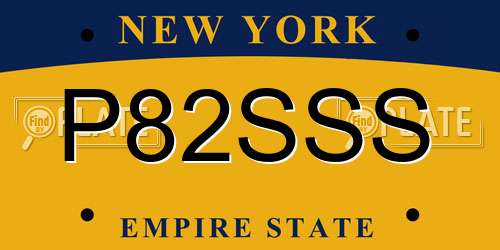 P82SSS New York License Plate