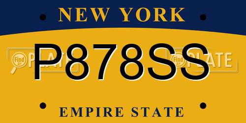 P878SS New York License Plate
