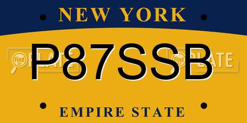 P87SSB New York License Plate