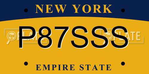P87SSS New York License Plate