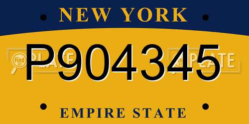 P904345 New York License Plate