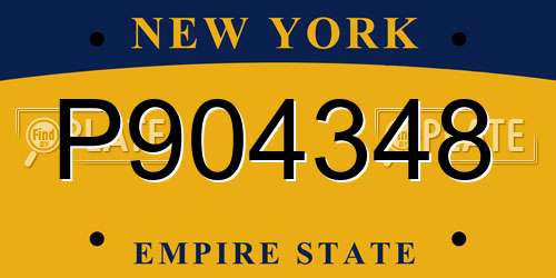 P904348 New York License Plate