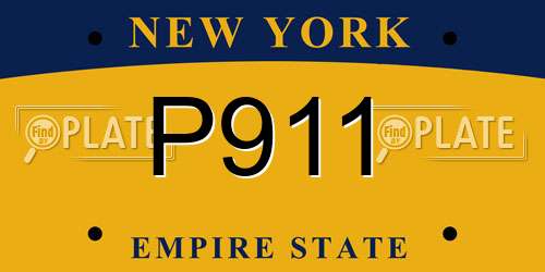 P911 New York License Plate