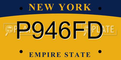 P946FD New York License Plate