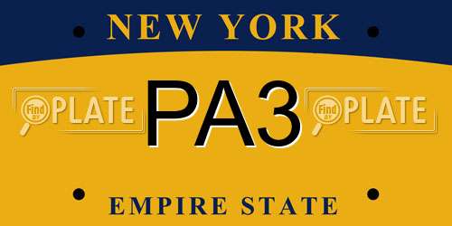PA3 New York License Plate