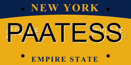 PAATESS New York License Plate