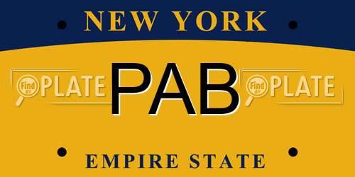 PAB New York License Plate