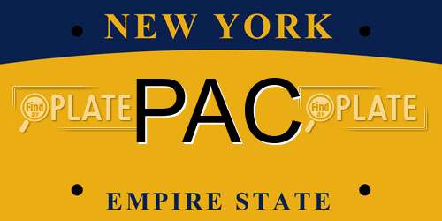 PAC New York License Plate