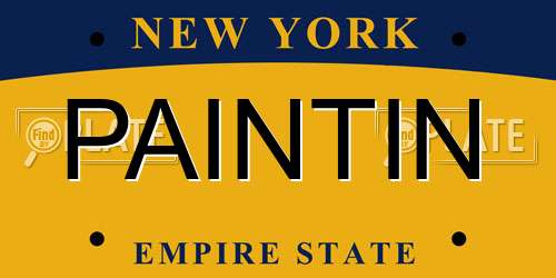 PAINTIN New York License Plate