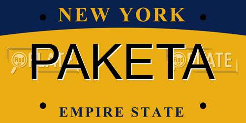 PAKETA New York License Plate