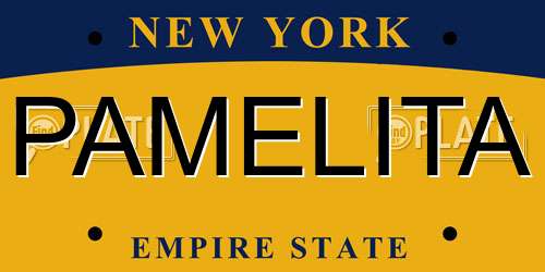 PAMELITA New York License Plate