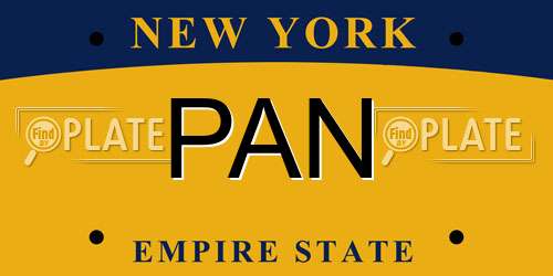 PAN New York License Plate