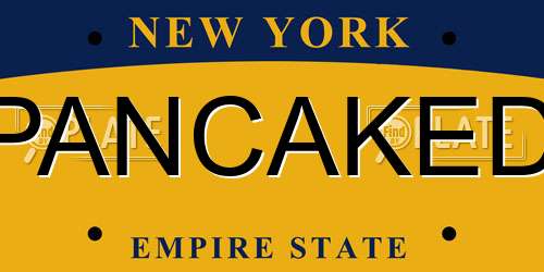 PANCAKED New York License Plate
